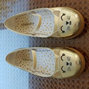 Tucker + Tate gold Zoey flats. GUC.